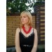 Wooden Necklace "Flowers" red